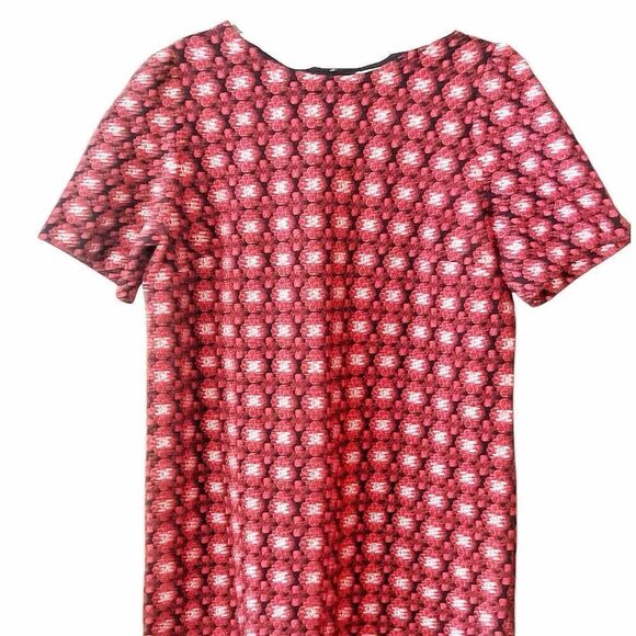 Loft Scroll Floral Jaquard Knit Shift Dress Size Large Career Work EUC - Picture 3 of 7